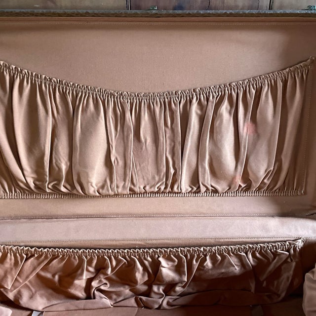 Brown Viintage Suitcase Brown Woven Tweed and Leather Trim For Sale - Image 8 of 10