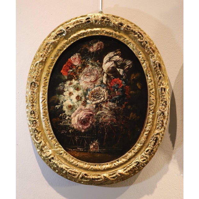 Rococo Workshop of Margherita Caffi, Still Lifes of Flowers, 1700, Oil on Canvases, Set of 2 For Sale - Image 3 of 16