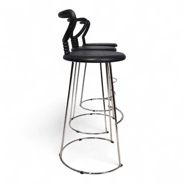 Postmodern Bar Stools by Nobu Tanigawa for Fasem Italia, 1990s, Set of 3 For Sale - Image 9 of 18