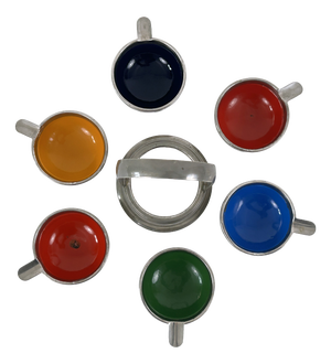 Small Mid-Century Modern Enameled Ashtrays, Germany, 1960s, Set of 6