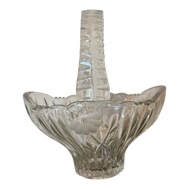 Vintage Glass Basket For Sale