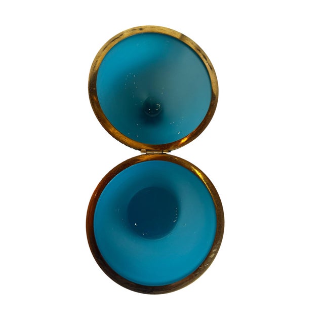 Rare Large Blue Opaline Egg Box For Sale - Image 4 of 4