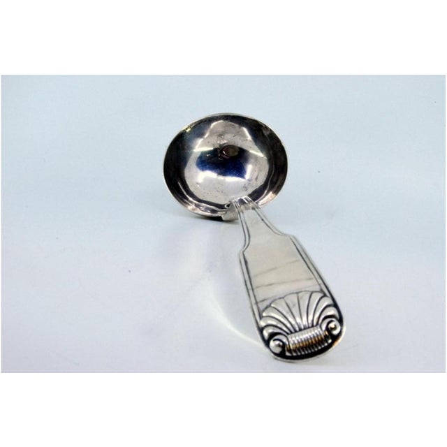 Silver Soup Ladle with Grooves For Sale - Image 4 of 8