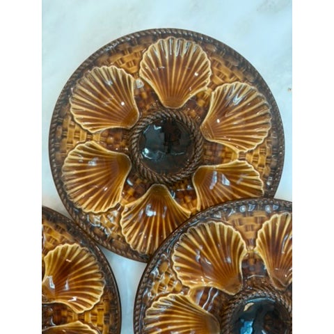 Ceramic Antique French Longchamp Faïence Oyster Plate For Sale - Image 7 of 13