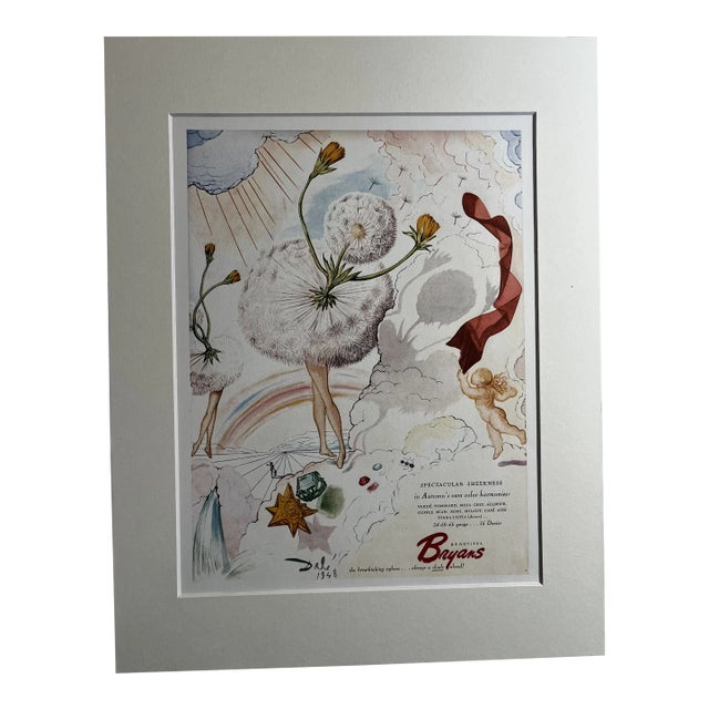 Contemporary Print Bryan's Nylons Dali Flower Woman Ad For Sale