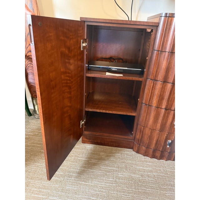 Wood Late 20th Century Art Deco Style Sculptural Walnut Sideboard / Credenza For Sale - Image 7 of 16