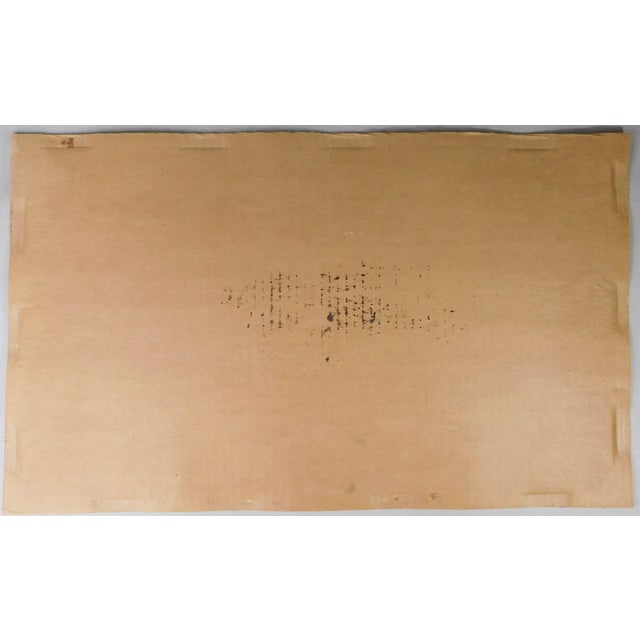 1960s Vintage Chine Collé / Papier Collé Pastoral Folk Scene Primitive Art Reproduction For Sale - Image 14 of 15