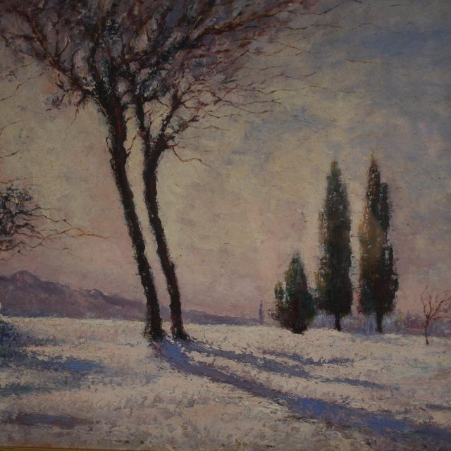 Italian Artist, Snowy Landscape, 1932, Oil on Board, Framed For Sale - Image 9 of 16