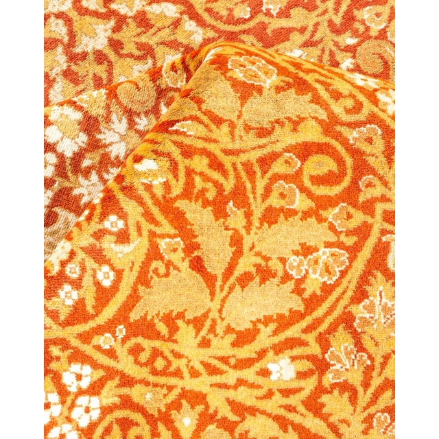Textile Mogul, One-of-a-Kind Hand-Knotted Area Rug in Orange, 8' 2" x 8' 4" For Sale - Image 7 of 8