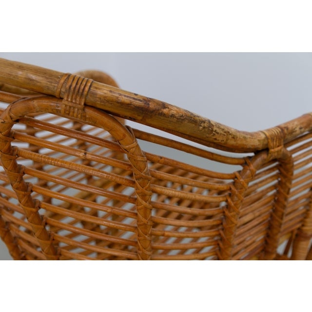 Danish Rattan Lounge Chair by Tove Kindt-Larsen for R. Wengler, 1940s For Sale - Image 14 of 18