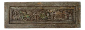 Rustic Balinese Relief Wood Carving Plaque