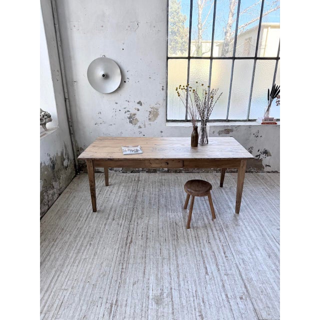 Brown Vintage Farmhouse Table in Pine, 1950s For Sale - Image 8 of 18