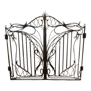 Mid 19th Century Hand Wrought Solid Iron Gate For Sale