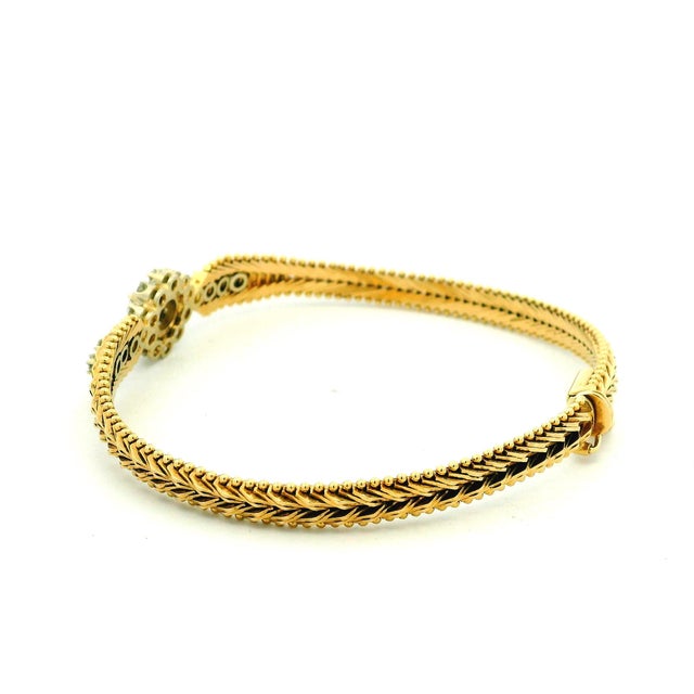 1970s Italian 14k Gold Diamond Flexible Bangle Bracelet For Sale In Miami - Image 6 of 12