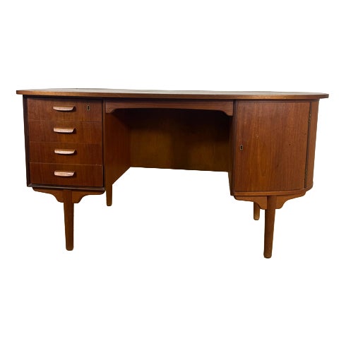 Vintage Teak Writing Desk by H.P. Hansen For Sale