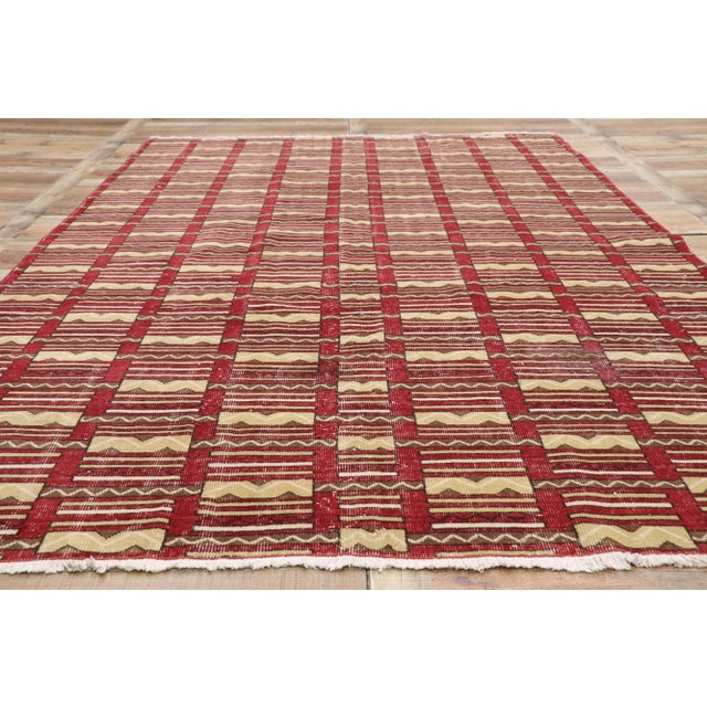 Textile Vintage Zeki Muren Distressed Turkish Sivas Rug -6′11″ × 10′6″ For Sale - Image 7 of 10