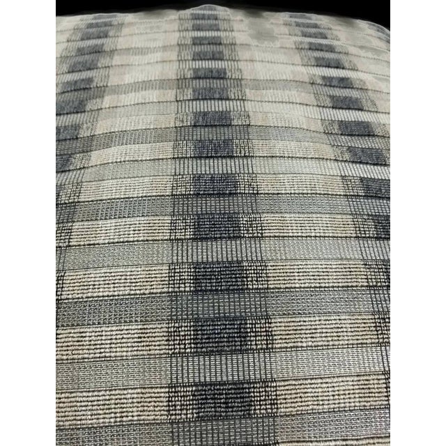 S. Harris Rocket Stripe in the Colorway Platinum Pillow Cover - 20" X 20" For Sale - Image 4 of 8