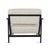 Iron Frame Oak & Linen Arm Chair For Sale - Image 4 of 9