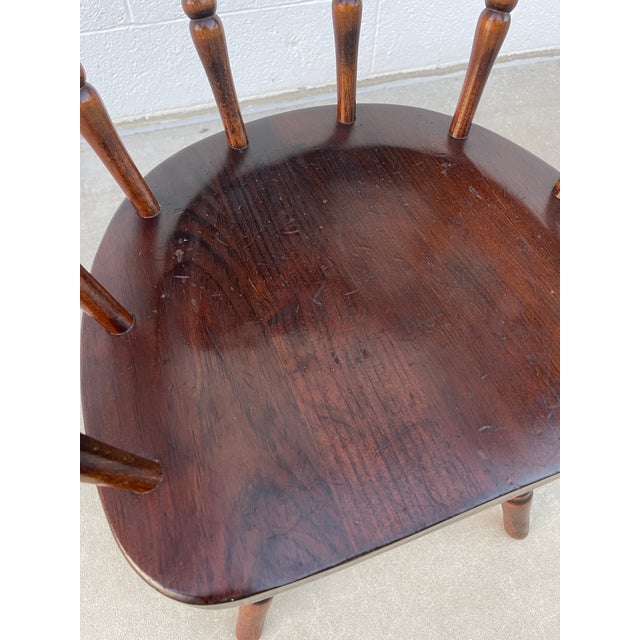 Vintage Windsor Inspired Pub Style Captain’s Chair For Sale - Image 13 of 15