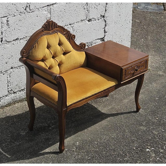 Italian Telephone Gossip Bench, 1960s For Sale - Image 4 of 9