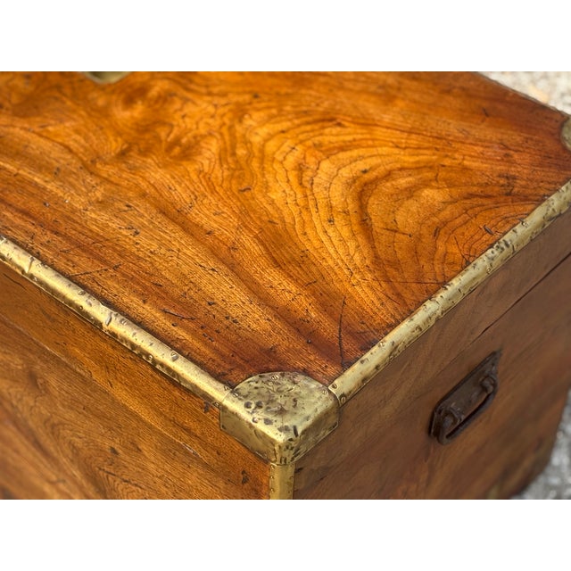 Large Camphor Wood Campaign Trunk, 1880s For Sale - Image 3 of 13