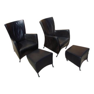 Set of Montis Armchairs with Footstool, 1980s For Sale