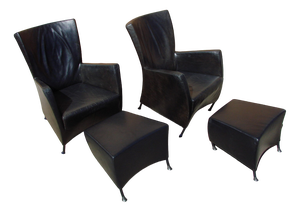 Set of Montis Armchairs with Footstool, 1980s