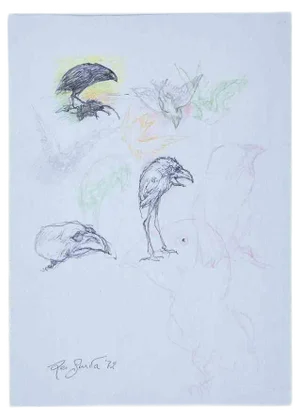 Leo Guida, Birds, Drawing, 1970s