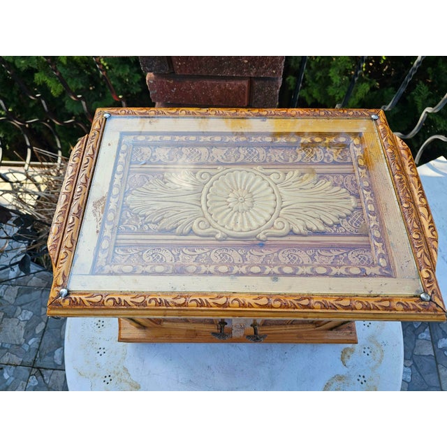 Wood Carved Wooden Box for Relics, 1950s For Sale - Image 7 of 10