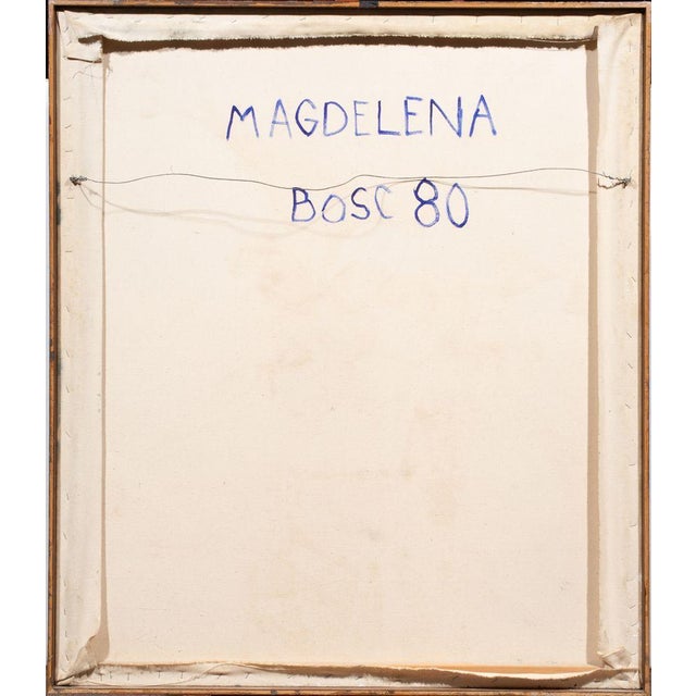 1980s Contemporary Marius Bosc 'Magdelena' Floral Still Life Painting For Sale - Image 4 of 9