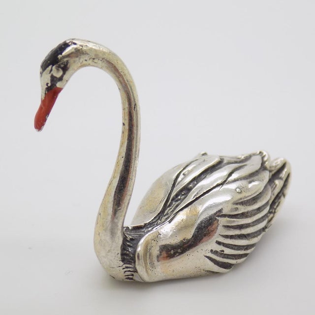 Vintage Italian Handmade Silver Swan, 1980s For Sale - Image 6 of 11