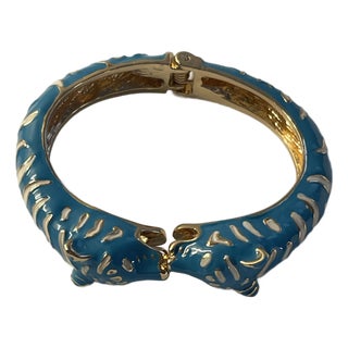 Enamel Lion Front Closure Bracelet For Sale