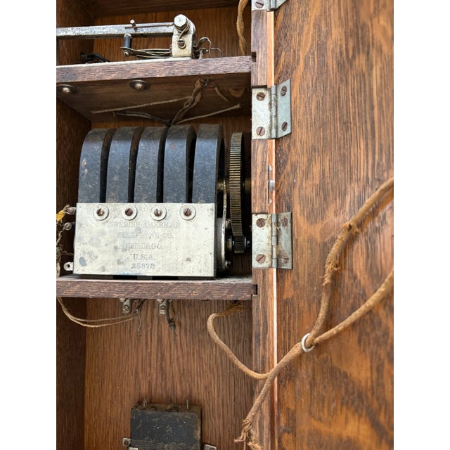 Antique Wall Phone With Crank & Chime For Sale - Image 9 of 15