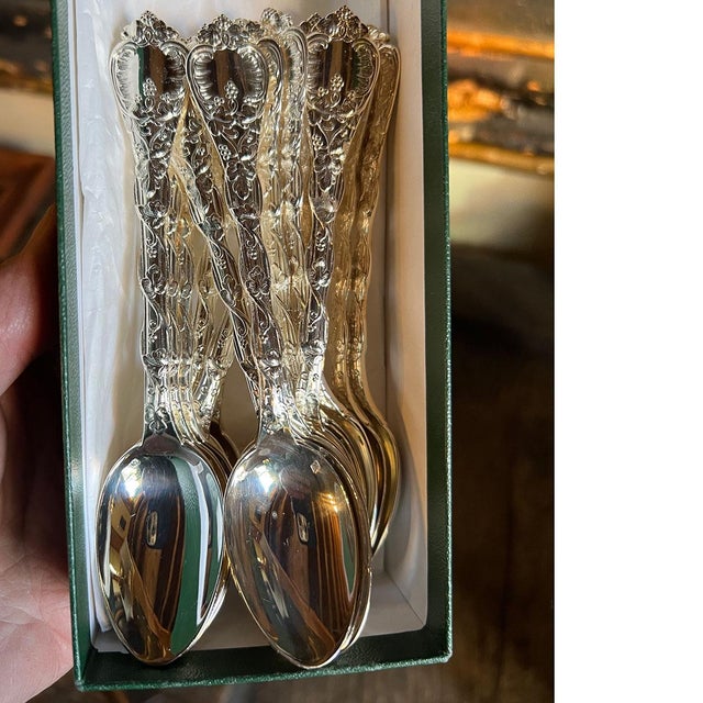 Silver French Odiot Demidoff .950 Silver Coffee Spoon For Sale - Image 8 of 12