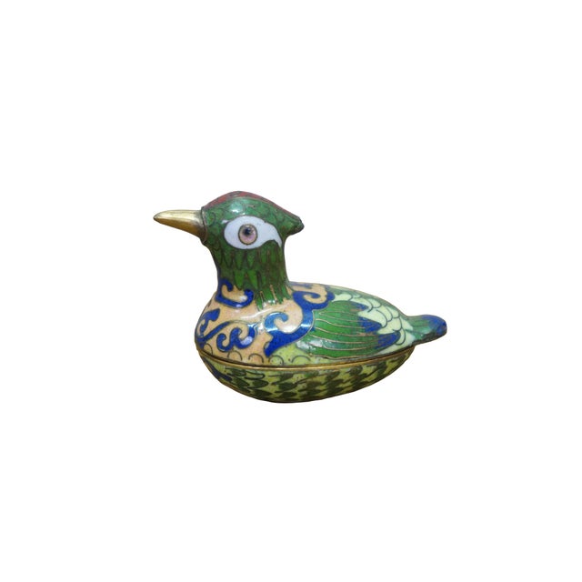 Chinoiserie 11 Vintage Enameled Cloisonne Trinket Keepsake Pill Match Boxes For Sale - Image 3 of 17