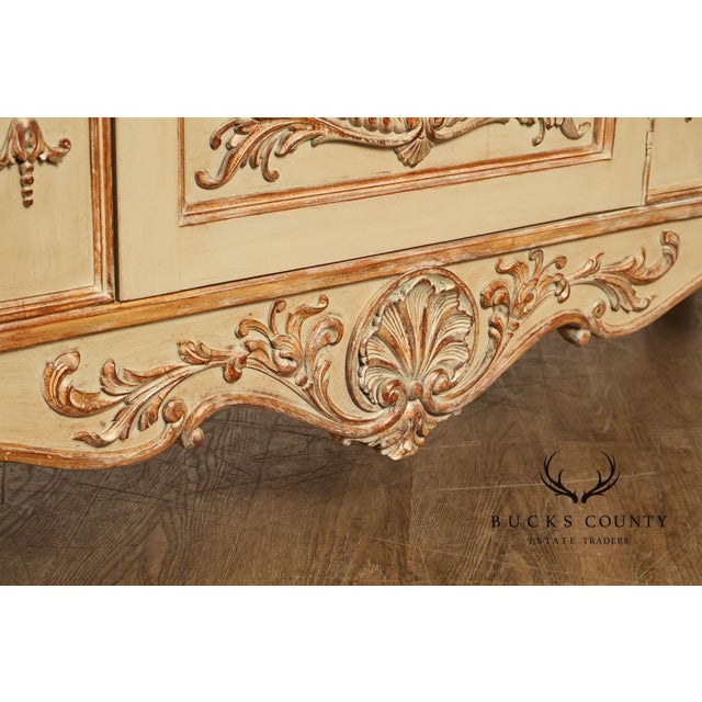French Rococo Style Painted Sideboard Buffet Cabinet For Sale In Philadelphia - Image 6 of 18