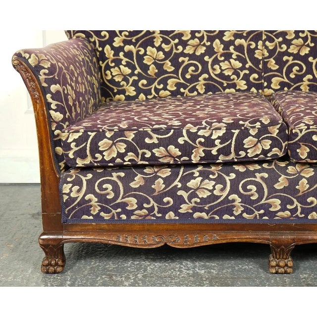 Victorian Fabric Bergere Suite Sofa and Armchairs, Set of 3 For Sale - Image 9 of 17