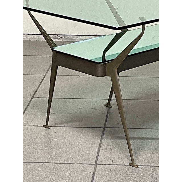 Elegant coffee table by Cesare Lacca, dating back to the 1950s. An iconic piece of 1950s Italian design, featuring a...