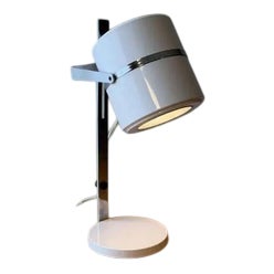 Vintage Desk Lamp in White Metal, 1970s For Sale