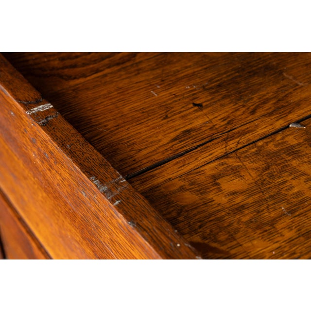 Antique Oak Filing Cabinet With Brass Hardware For Sale - Image 17 of 17