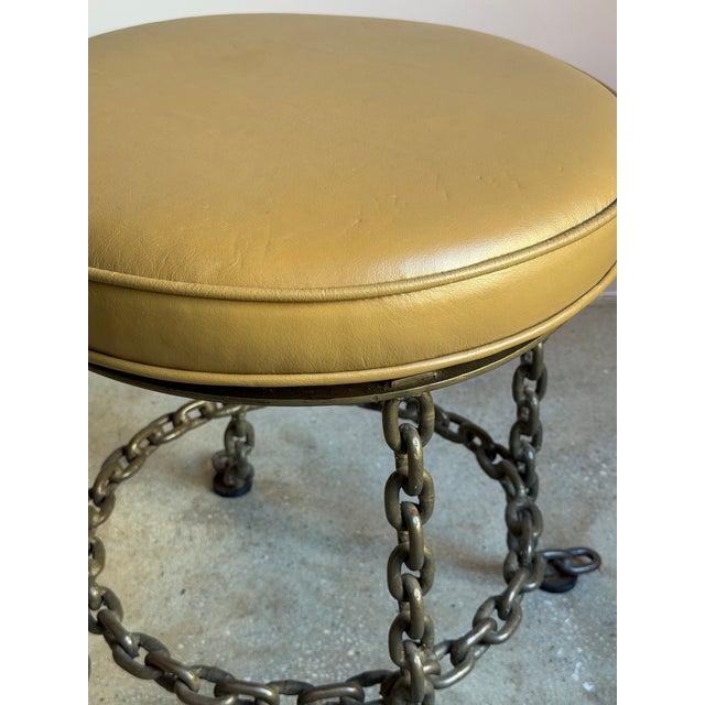 Metal Chain-Link Swivel Stool in the Style of Franz West For Sale - Image 7 of 11
