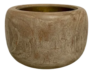 Late Meiji Period Carved Wood Hibachi