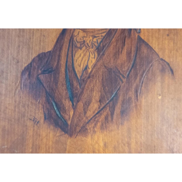 Mid 19th Century 19th Century American Pyrography Portrait of a Gentleman by Robert Ball Hughes For Sale - Image 5 of 8