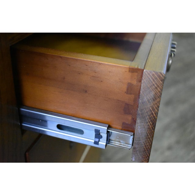Brown Crafters and Weavers Mission Library Desk With File Cabinet Drawers - Michael's Cherry For Sale - Image 8 of 10