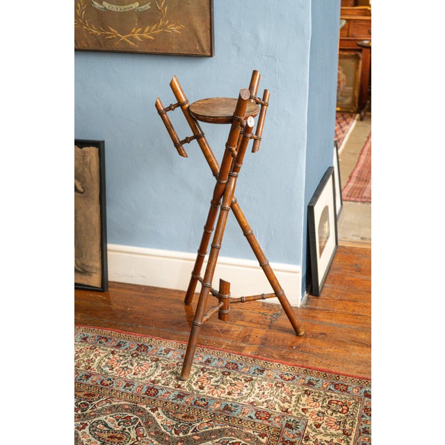 Wood Vintage Bamboo Plant Stand For Sale - Image 7 of 7