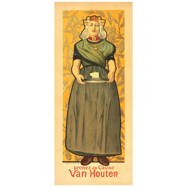 Adolph Willette “Cacao Van Houten” Original 1896 Poster Chaix For Sale In Dallas - Image 6 of 6