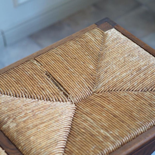 Louis XV Bench with Straw Weaving, 1960 For Sale - Image 4 of 12