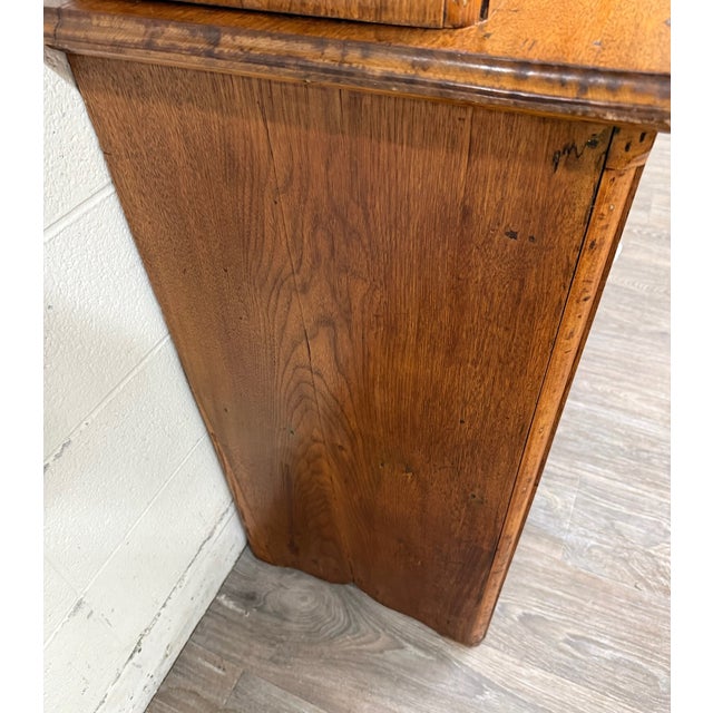 Late 19th Century Antique American Primitive Farmhouse Solid Oak Step Back Cupboard For Sale - Image 5 of 17