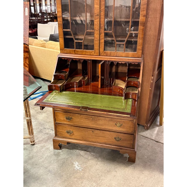 Glass Vintage English Style Secretary For Sale - Image 7 of 12