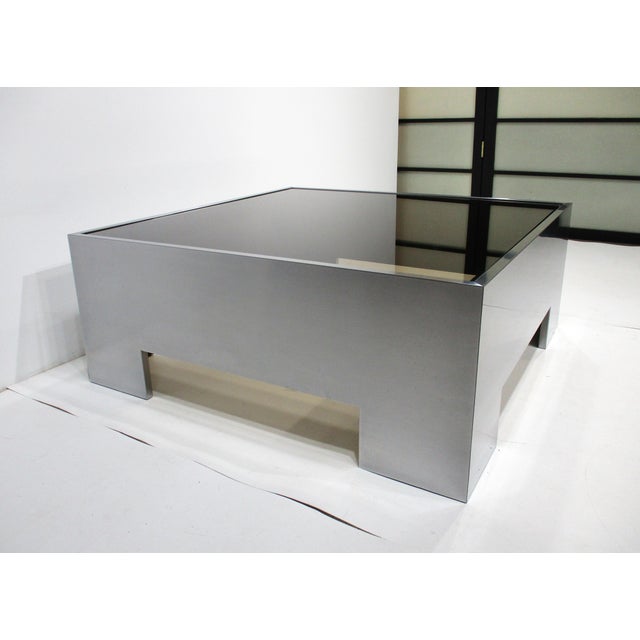 Milo Baughman Stainless and Glass Coffee Table by Dia For Sale - Image 10 of 10